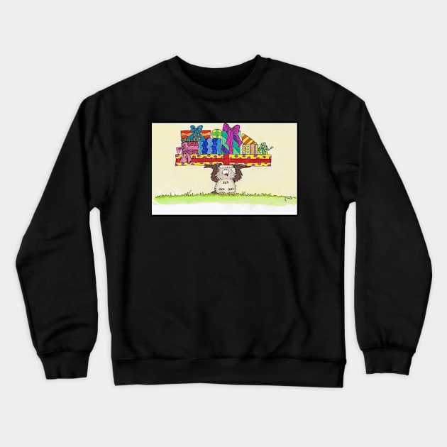 Happy Birthday owl with presents Crewneck Sweatshirt by nicolejanes